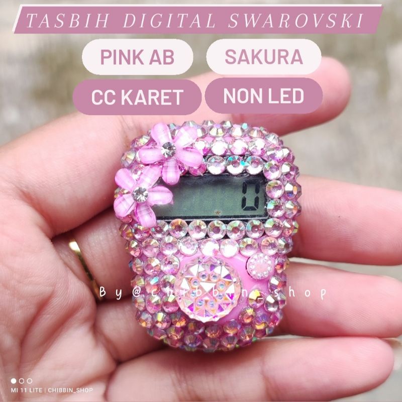 Jual Tasbih Digital Swarovski Non Led Pink Ab Series Shopee Indonesia