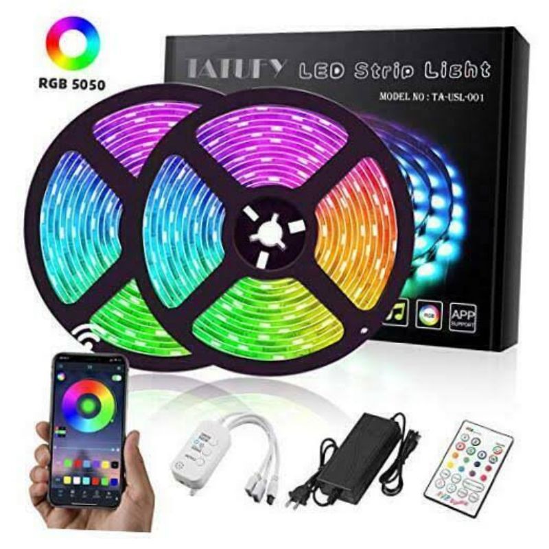 Jual LAMPU Led Strip Rgb Paket 5Meter Smd 5050 12V Lampu Youtuber Led