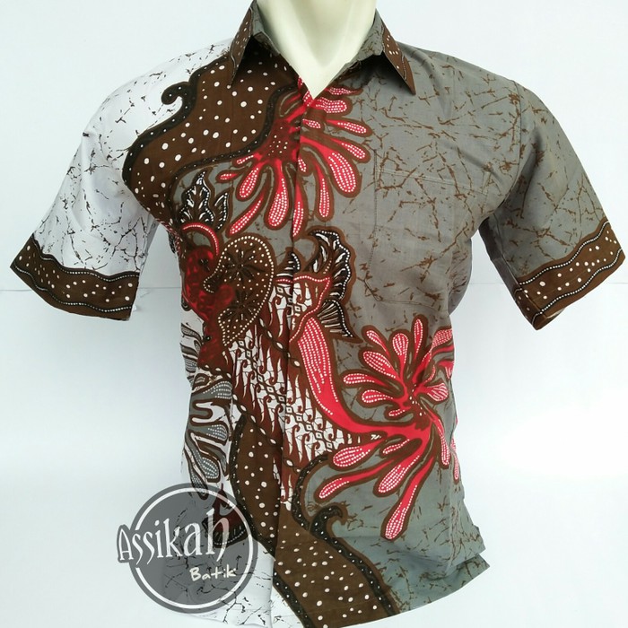 Jual Baju Muslim Batik Seragam Modern Motif Wayang Kemeja Batik Kantor