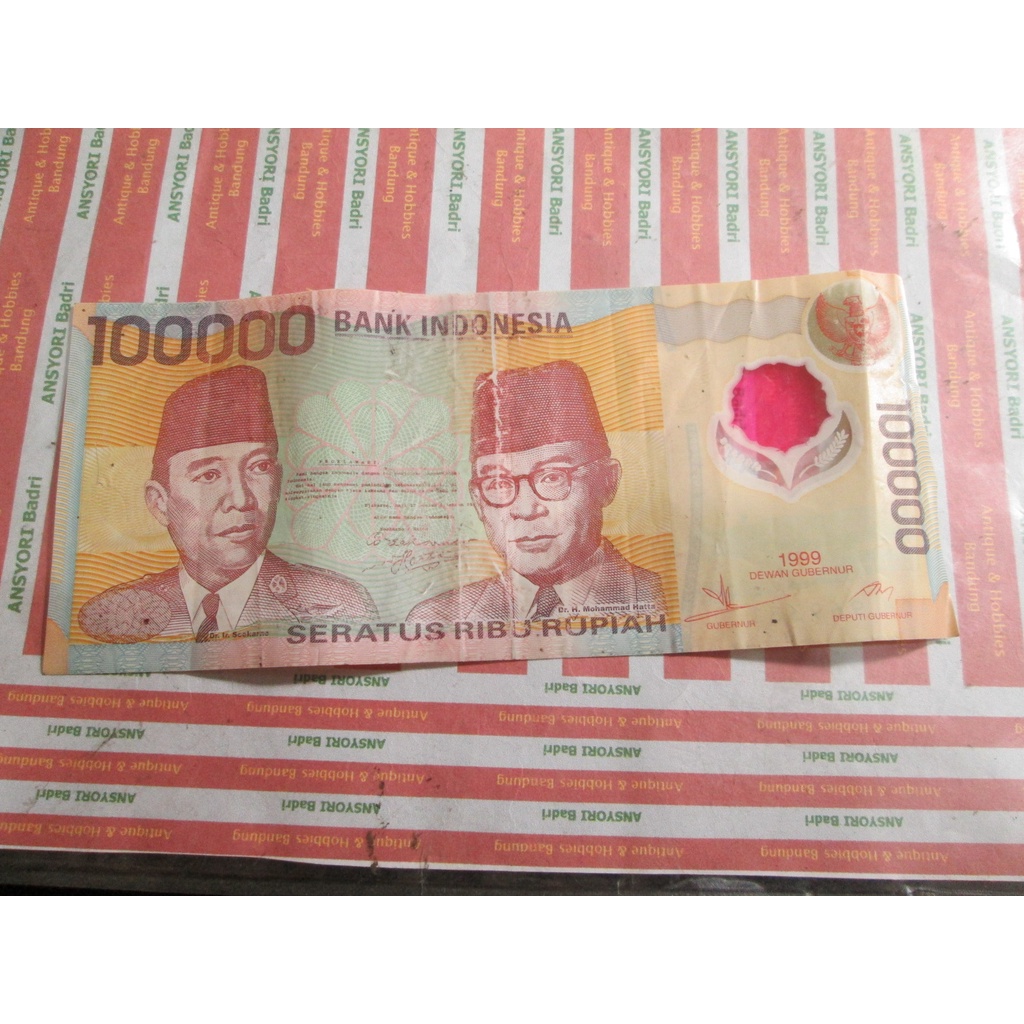 Jual Uang Rp 100000 Polymer Th 1999 Soekarno Hatta Iklan M092 Shopee