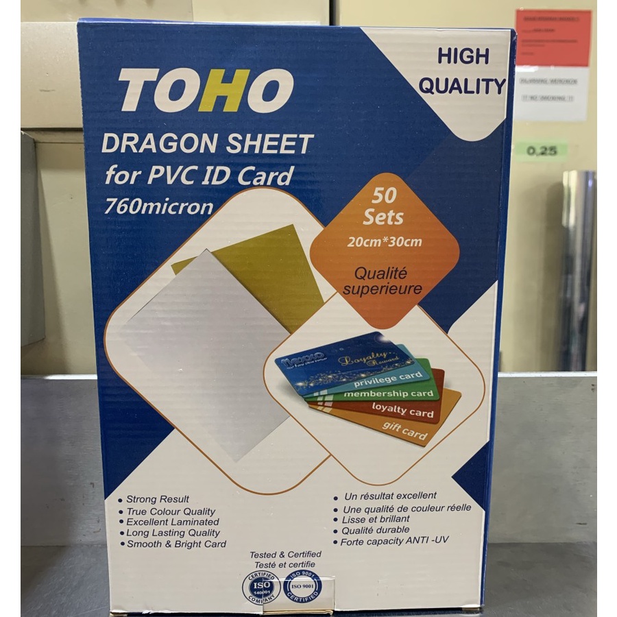 Jual PVC ID CARD A4 ISI 50 SHEET 760 MICRON TOHO Shopee Indonesia