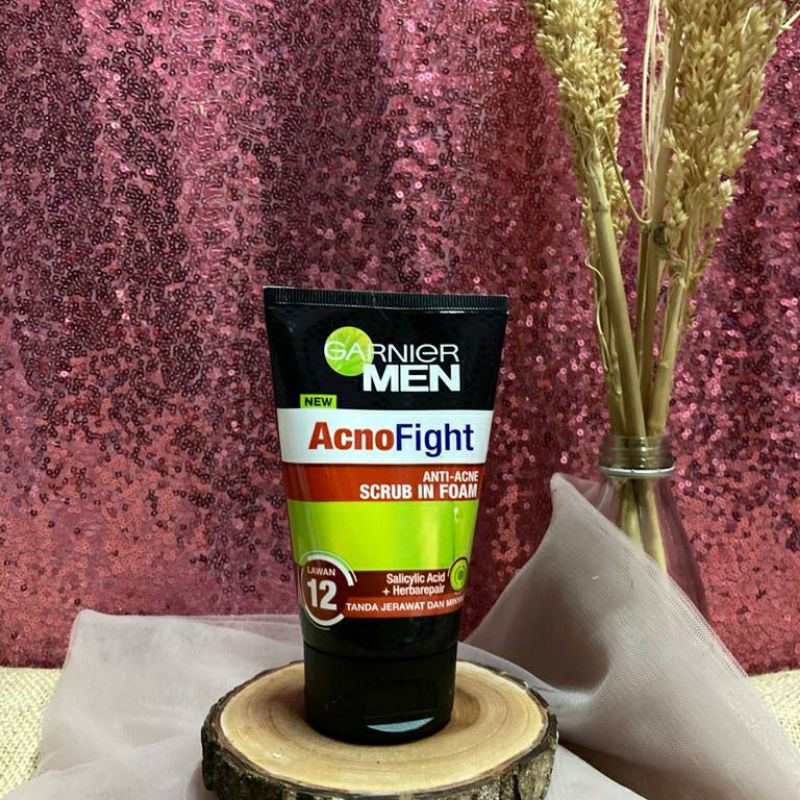 Jual GARNIER Men Acno Fight Anti Acne Scrub In Foam 100 Ml Shopee