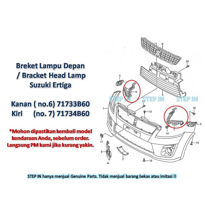 Jual Breket Lampu Depan Bracket Head Lamp Suzuki Ertiga