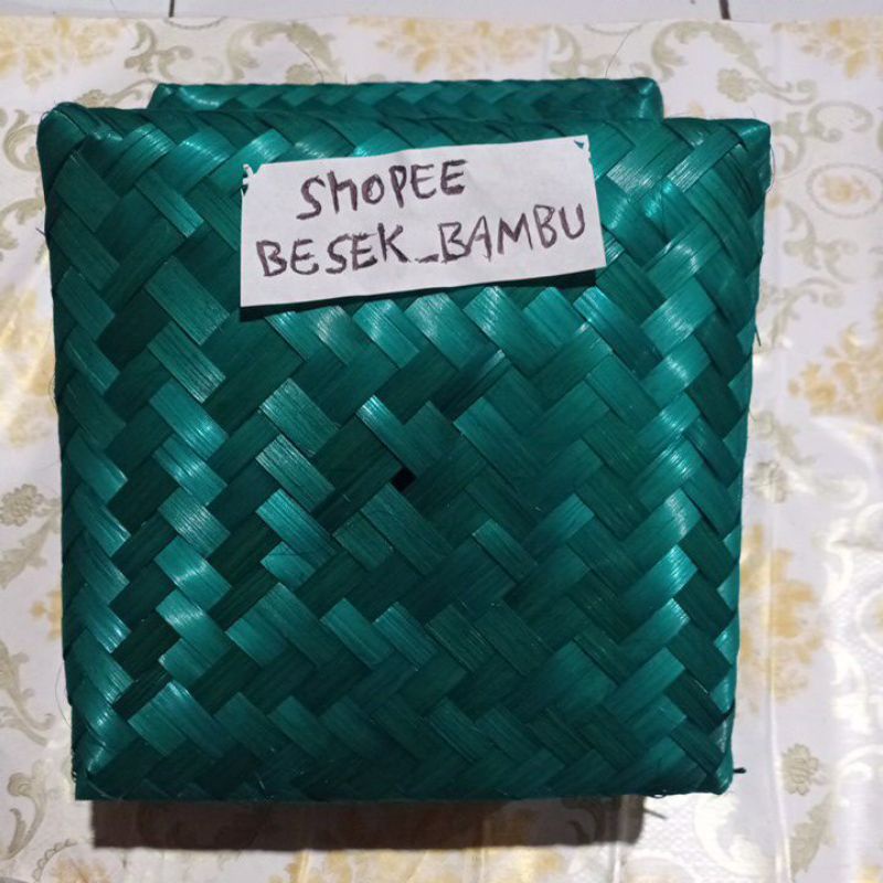 Jual Besek Bambu Warna Hijau Ukuran 15cm X 15cm Shopee Indonesia