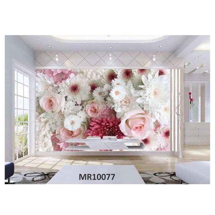 Jual Photowall Mural Dinding 3d Wallpaper Mural Motif Bunga Mawar Soft