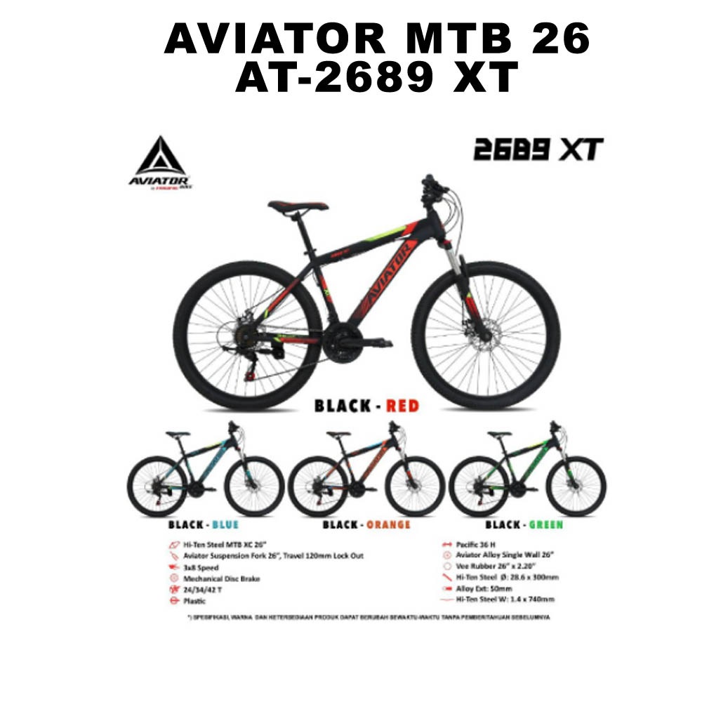 Jual Sepeda Dewasa Gunung Mtb Ukuran Velg Inch Merk Aviator At