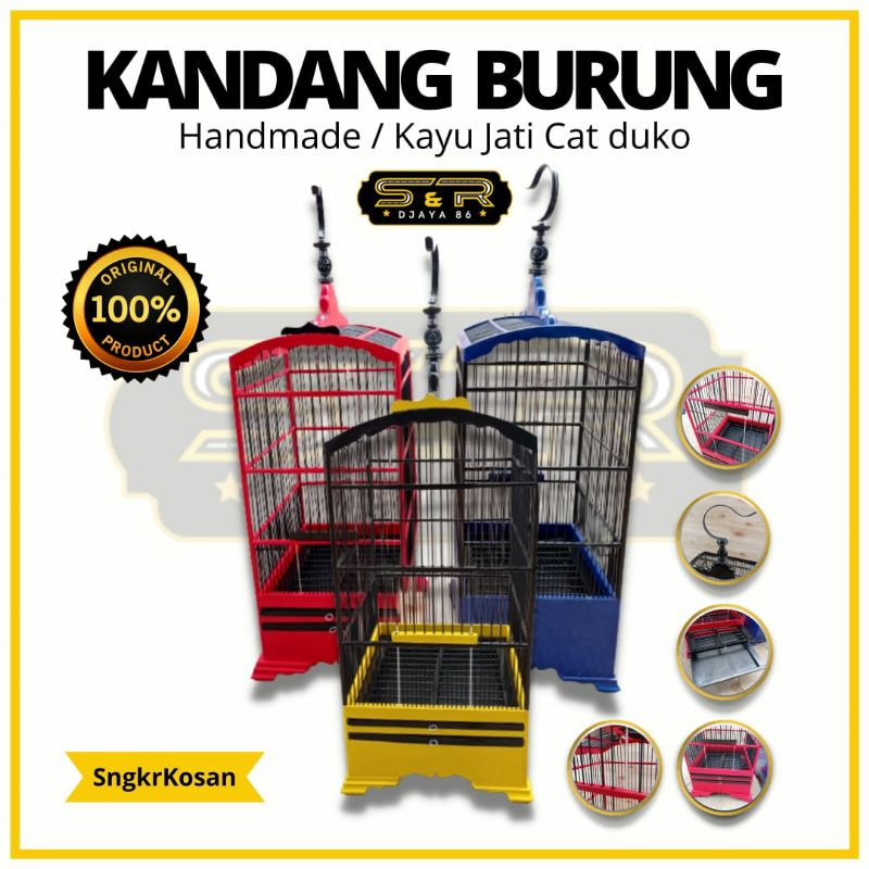 Jual Sangkar Kandang Burung Kosan Soko S R Kayu Jati Cat Duco Handmade