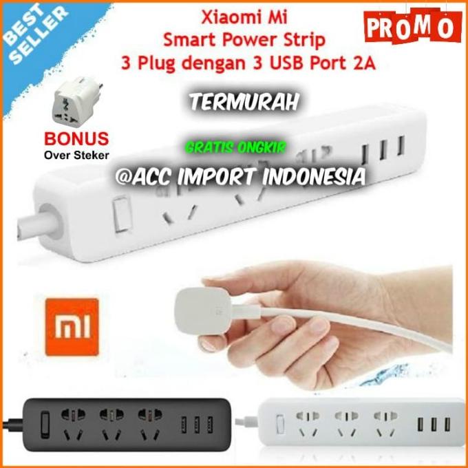 Jual Stop Kontak Xiaomi Mi Smart Power Strip Plug Adapter With 3 USB