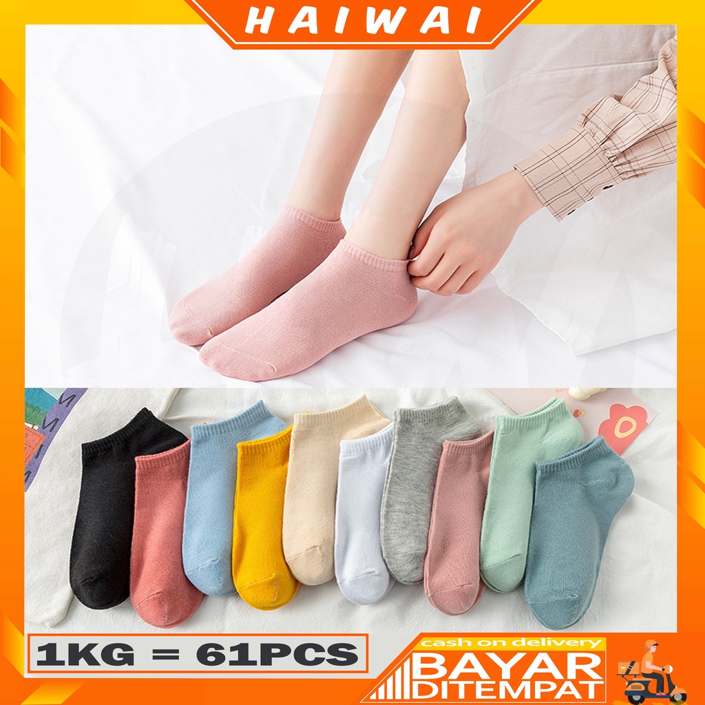 Jual CUCI STOK HaiWai COD 10 Kaos Kaki Polos Semata Kaki Kaos