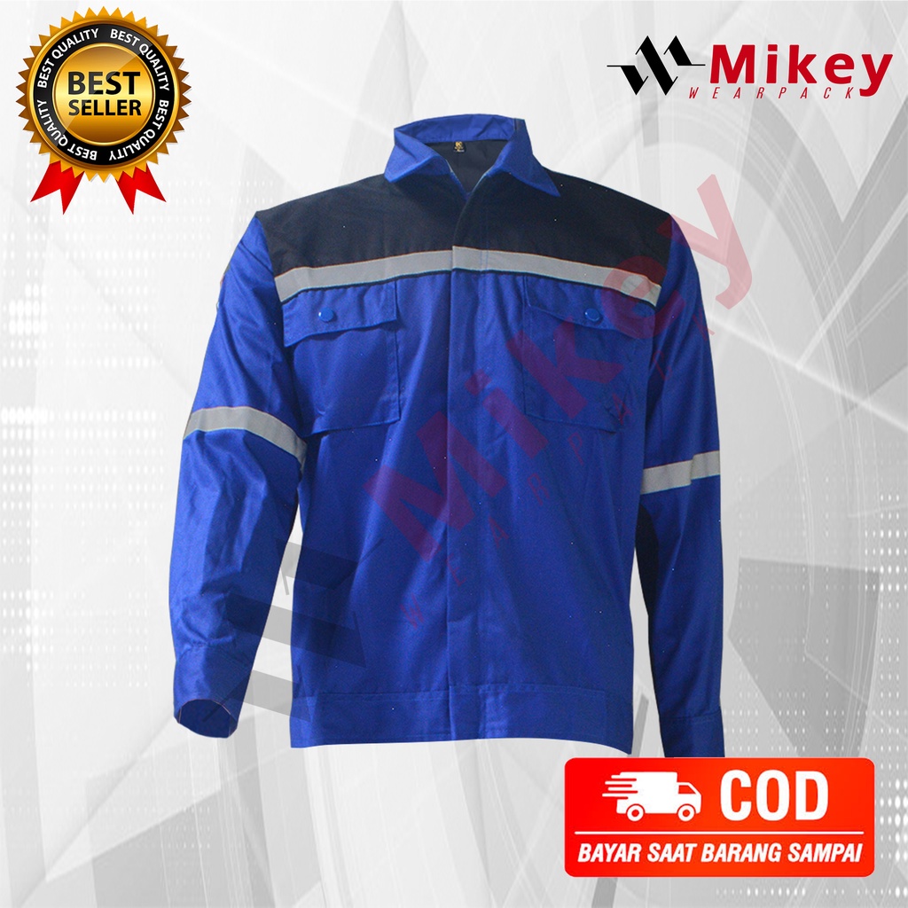 Jual Wearpack Atasan Seragam Proyek Lengan Panjang Warna Biru Benhur