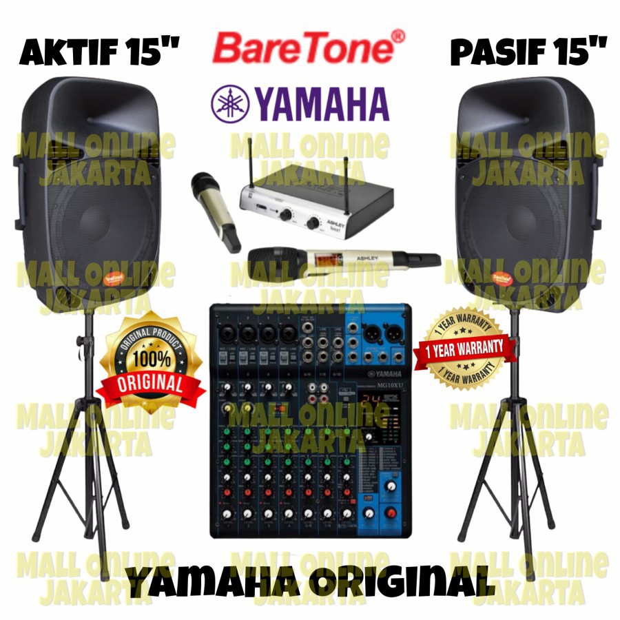 Jual Paket Speaker Aktif Baretone 15 Inch Sound System Yamaha Original