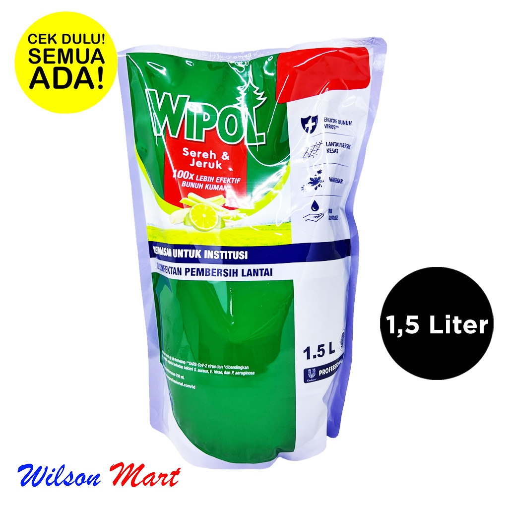 Jual WIPOL KARBOL SEREH JERUK 1500 ML 1 5 LITER REFILL DISINFEKTAN