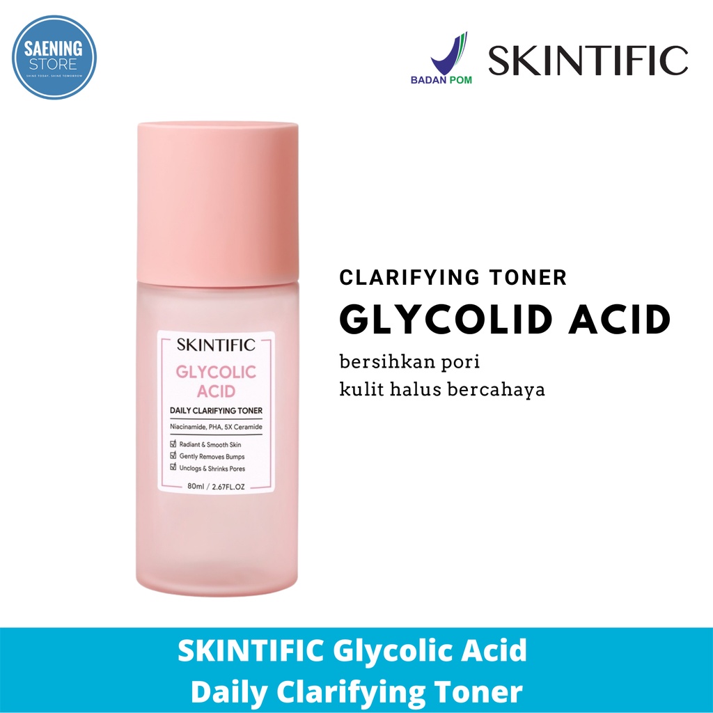 Jual SKINTIFIC Glycolic Acid Daily Clarifying Toner 80ml BPOM