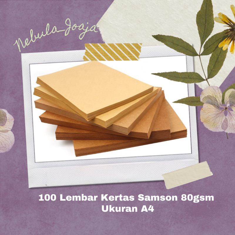 Jual 100 Lembar Kertas Samson Coklat 80gsm Ukuran A4 Kertas Packing