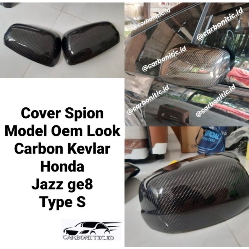 Jual Cover Spion Model Oem Look Honda Jazz Ge8 Carbon Kevlar Asli