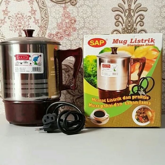 Jual Mug Stainless Panci Listrik Teko Listrik Kettle Pemanas Air Sap