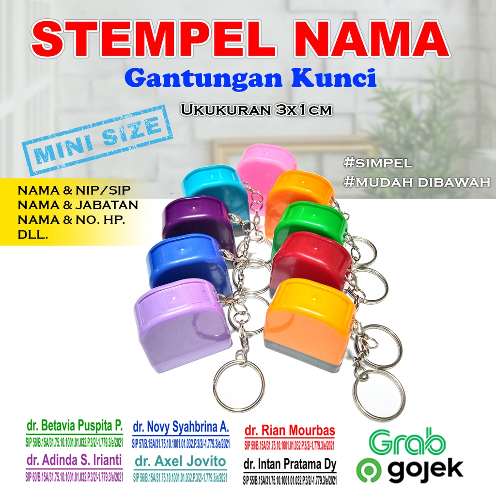 Jual STEMPEL NAMA DOKTER BIDAN APOTEKER JABATAN NOMOR HP NIP SIP