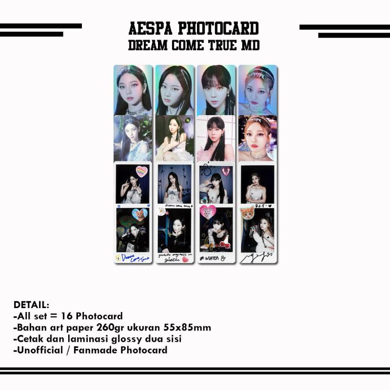 Jual Aespa Dream Come True Photocard Shopee Indonesia