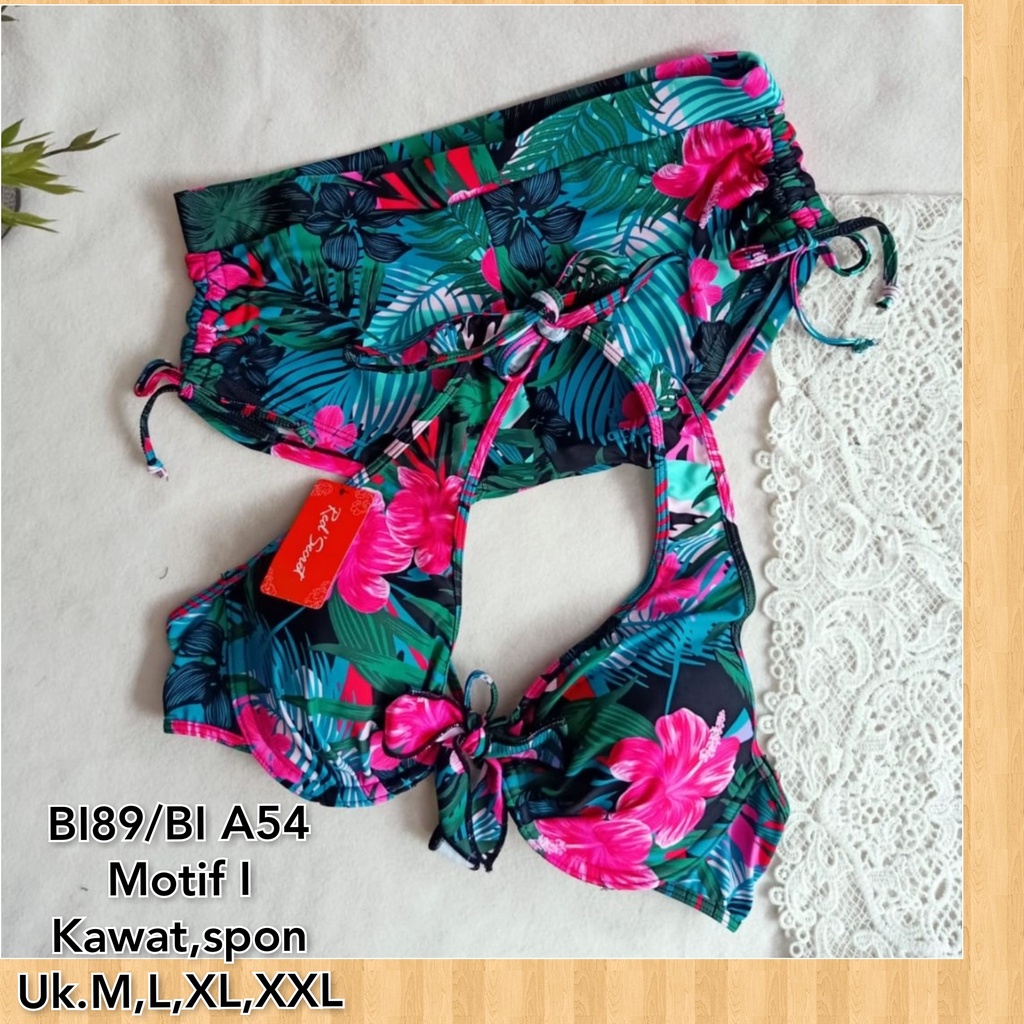 Jual BI89 BI A54 Motif I Bikini Kawat Spon Uk M L XL XXL Shopee