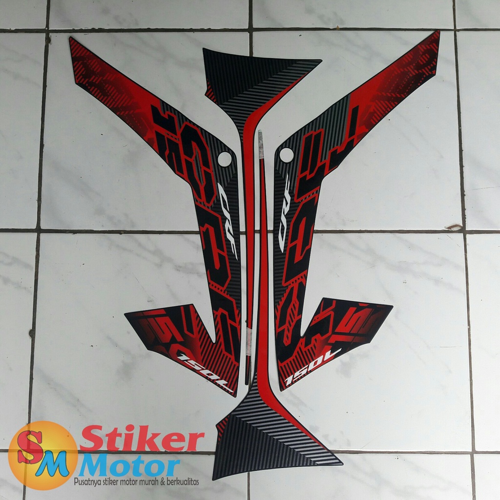 Jual STRIPING STICKER LIS LES POLET BODY MOTOR CRF 150L 2021 FULL HITAM