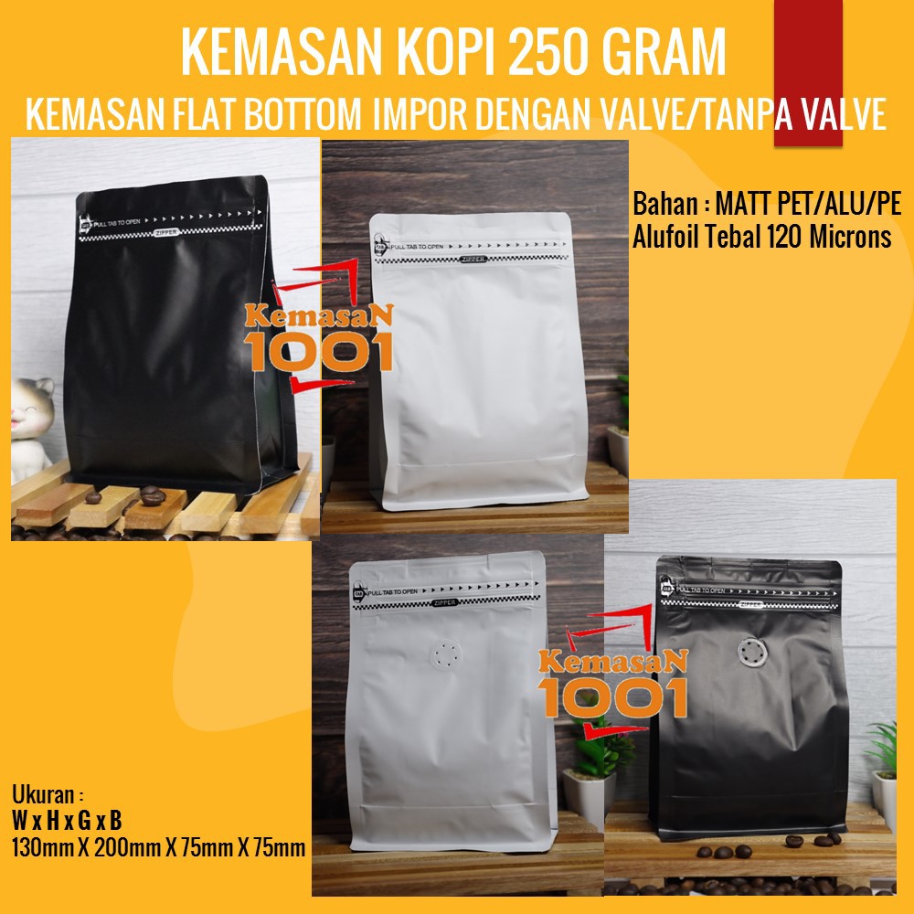 Jual Flat Bottom Impor Wz Kemasan Kopi Gr Flatbottom Impor