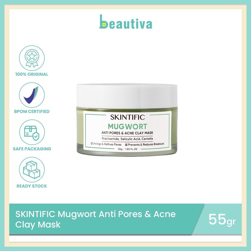 Jual Skintific Mugwort Anti Pores Acne Clay Mask Pore Clarifying Wask