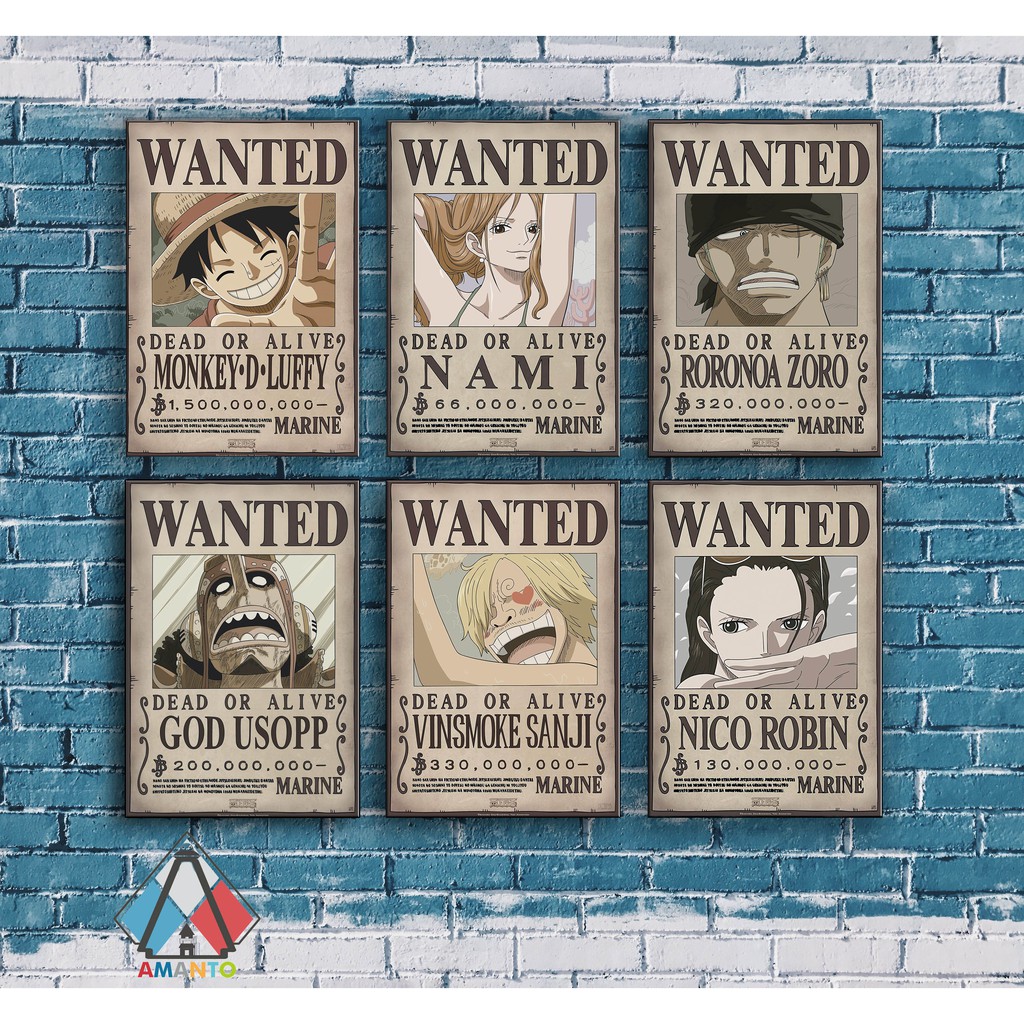 Jual POSTER KAYU ONE PIECE HIASAN DINDING DEKOR BOUNTY POSTER ONE