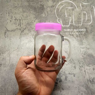 Jual 6 Pcs Harvest Drink Jar DJ255 Kedaung Tutup Plastik Gelas