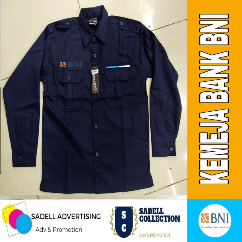 Jual Kemeja Pdh Bank Bni Seragam Pdh Bank Bni Navy Lengan Panjang List