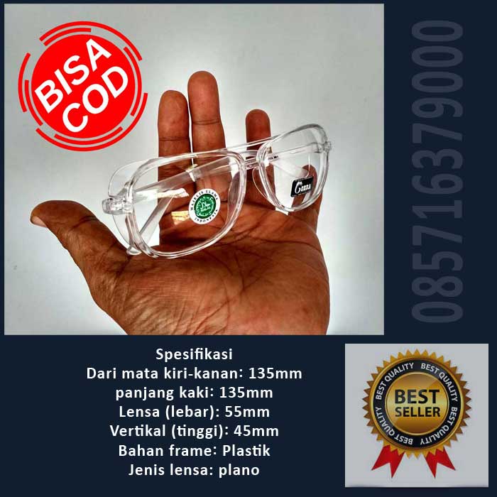 Jual COBRA3001CLSE1 Kacamata Safety APD Anti Kuman Virus HALAL