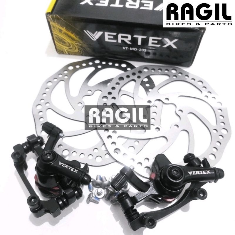 Jual Rem Cakram Vertex Sepeda Set Disc Brake Kaliper Rotor Full Set