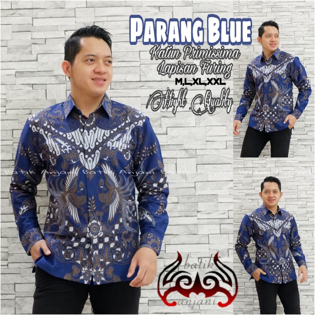 Jual Parang Blue Anjani KEMEJA BAJU BATIK PRIA LENGAN PANJANG FULL