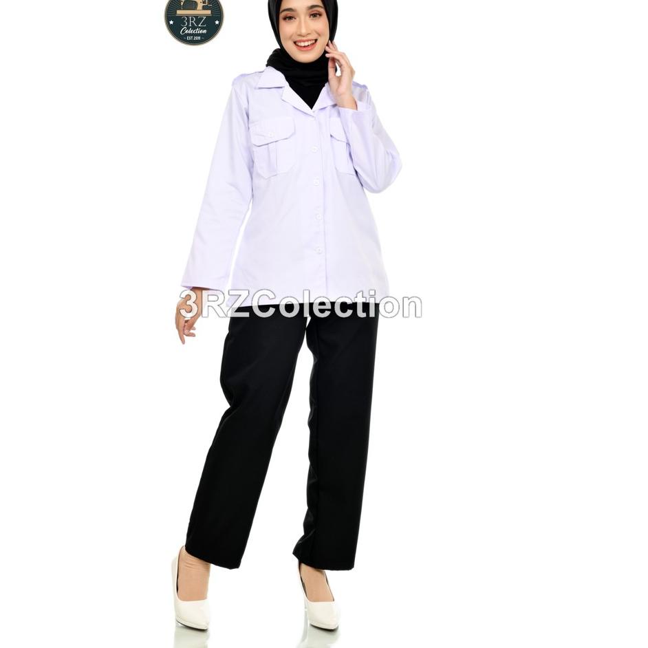 Jual ZKY Seragam Dinas Putih Wanita Baju Seragam Putih Putih Setelan