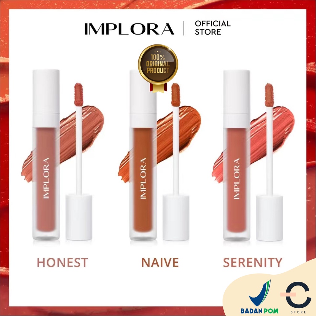 Jual BPOM ORI IMPLORA Lip Velvet 6 Varian Warna Lip Cream