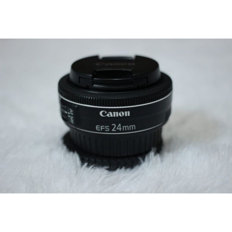 Jual LENSA FIX CANON 24MM STM MULUS LIKENEW BANYAK BONUSNYA Shopee