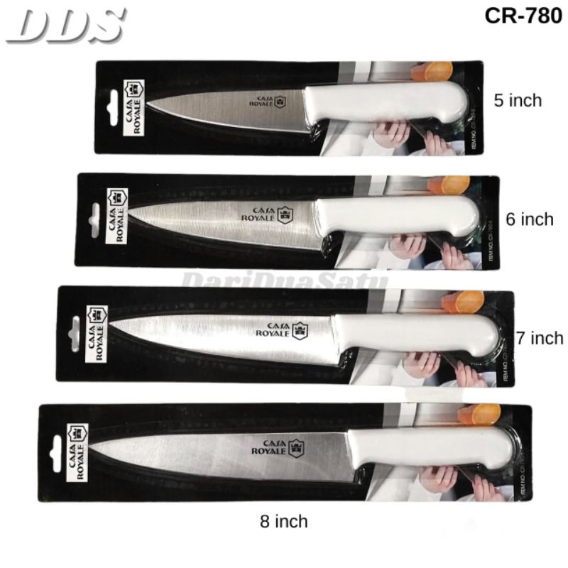 Jual Pisau Dapur Premium White Series Chef Knife Carbon Stainless Steel