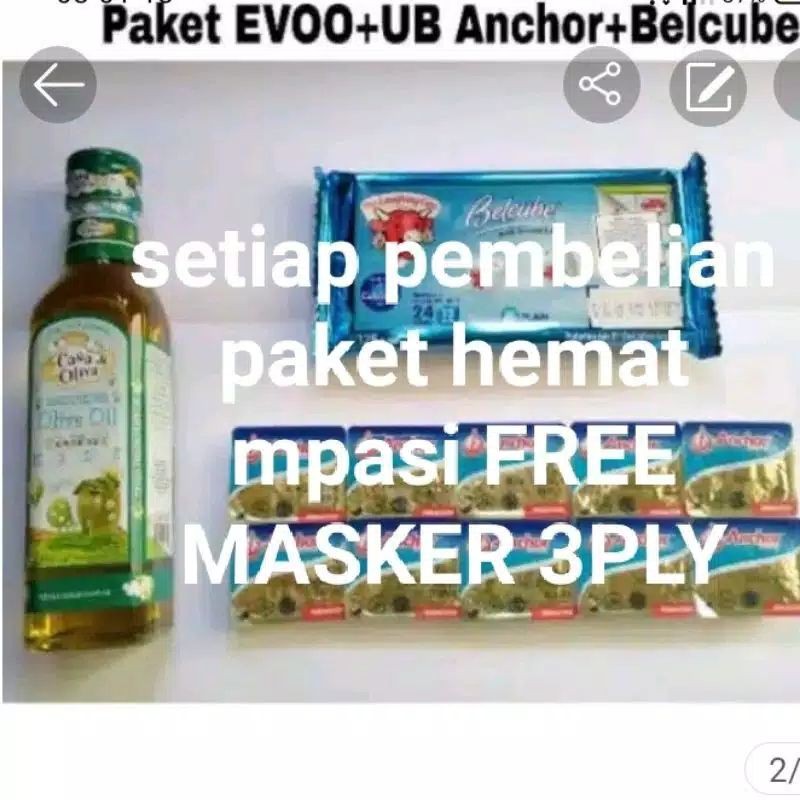 Jual Paket Hemat MPASi Evoo Casa Di Oliva Dan UB Elle Vire Anchor