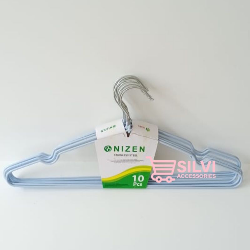 Jual Gantungan Baju Dewasa Merek Nizen Hanger Baju Kawat Stainless