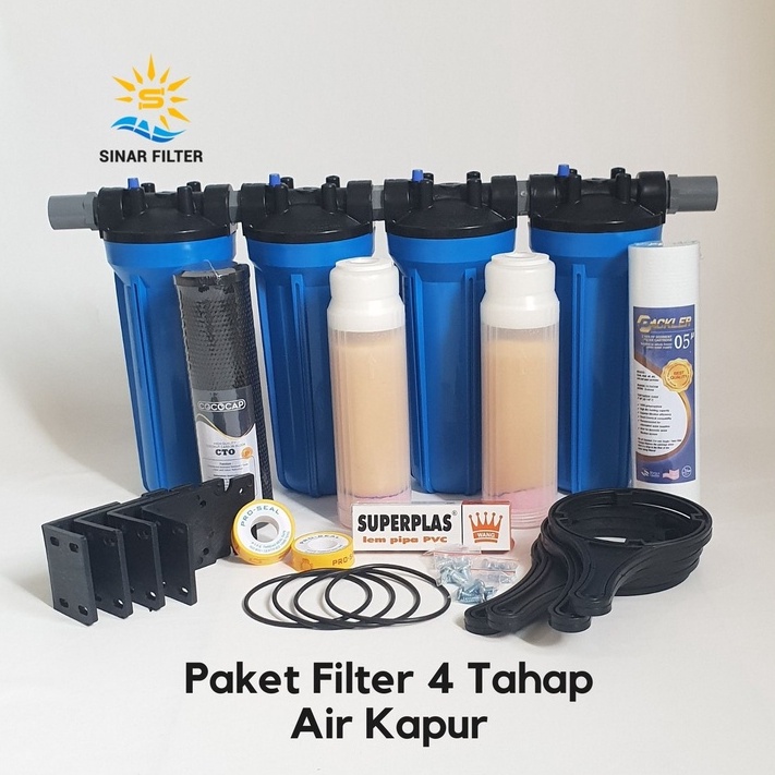 Jual Paket Filter Air Kapur Housing Blue Eko Tahap Shopee