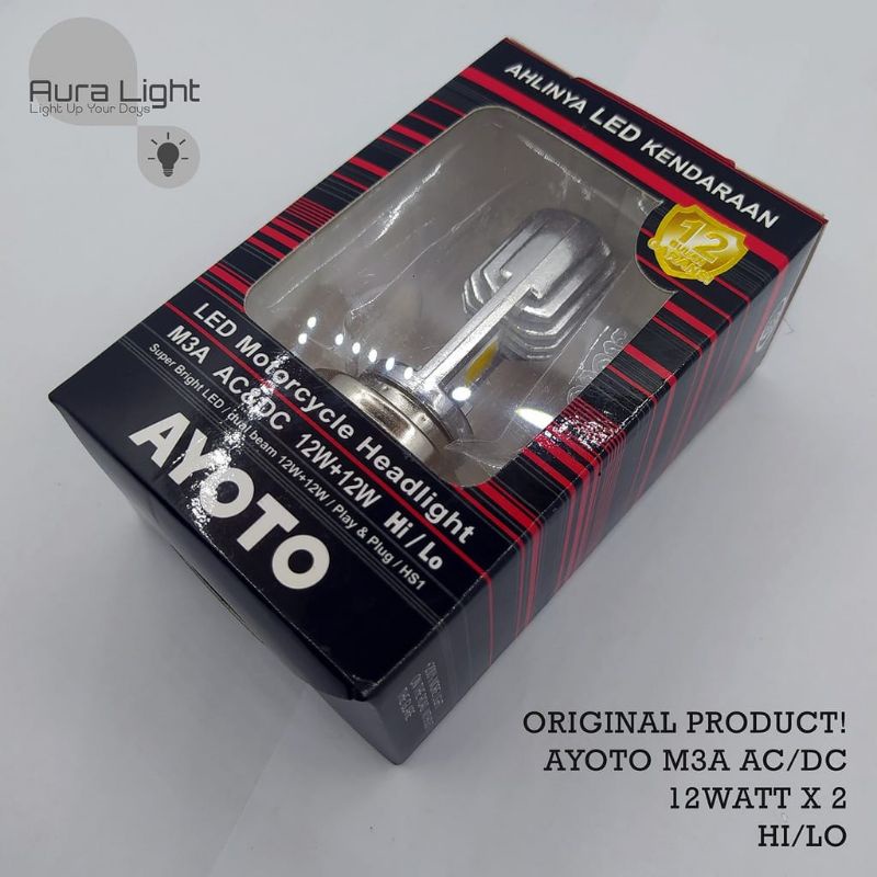 Jual Lampu Depan Motor LED AYOTO M3A H4 AC DC Cocok Buat Motor Sport