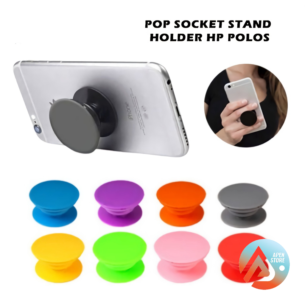 Jual Pop Socket Phone Stand Holder HP POLOS Popsocket Standing