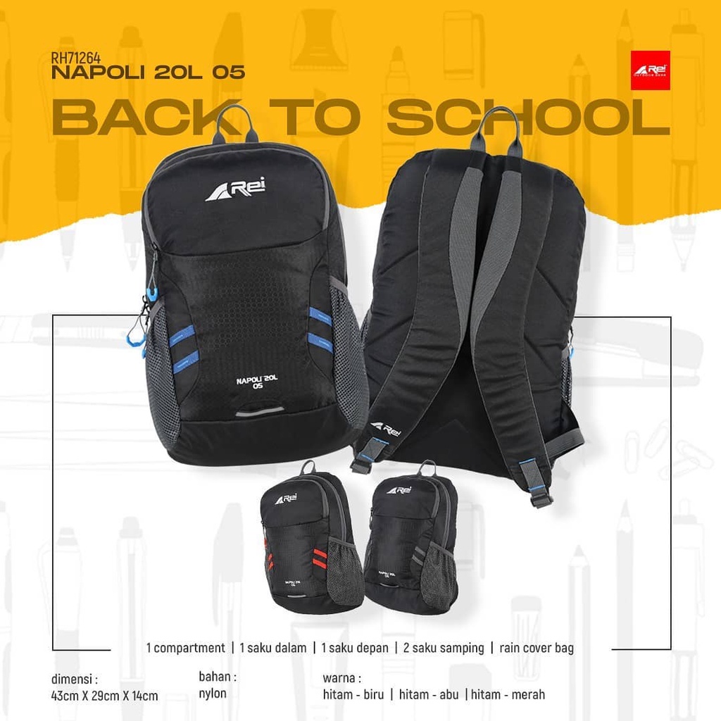 Jual Tas Daypack Arei Napoli L Ransel Sekolah L Tas