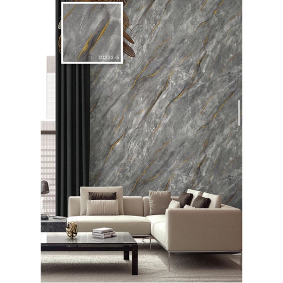 Jual Wallpaper Dinding Korea Marmer Marble Granit Abu Cream Anti