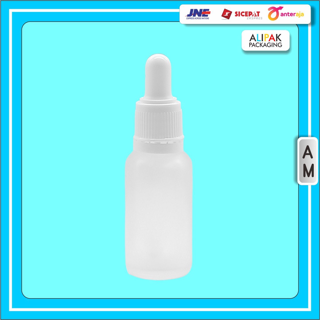 Jual BOTOL PIPET 20ml FROSTED DOF BENING KACA TEBAL RING SEGEL PUTIH