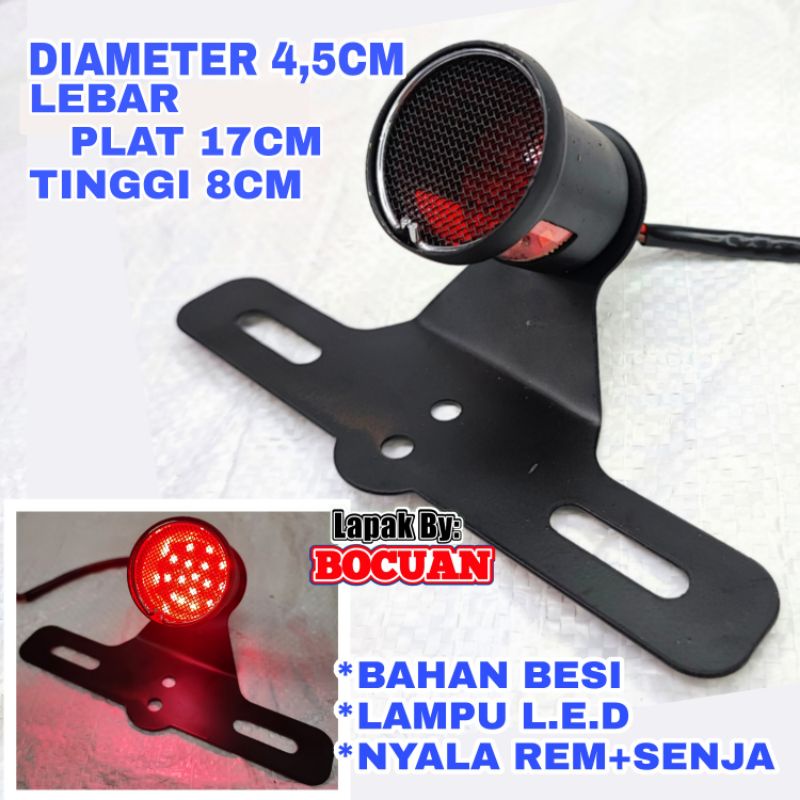 Jual Lampu Stop Bulat Japstyle Motor Custom Cafe Racer Rem Belakang