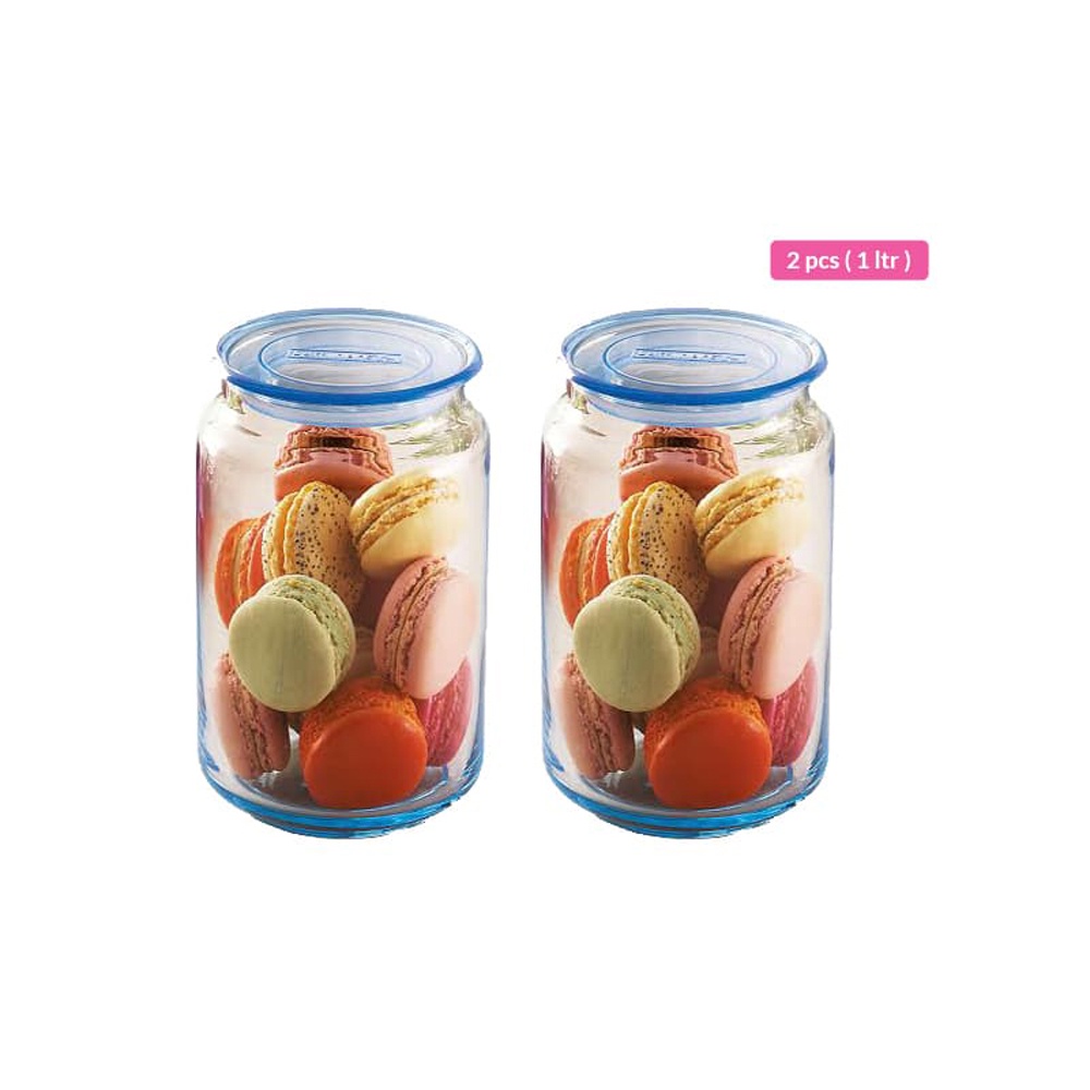 Jual Luminarc Toples Rondo Jar Ice Blue 1 Liter 2 Pcs Shopee Indonesia