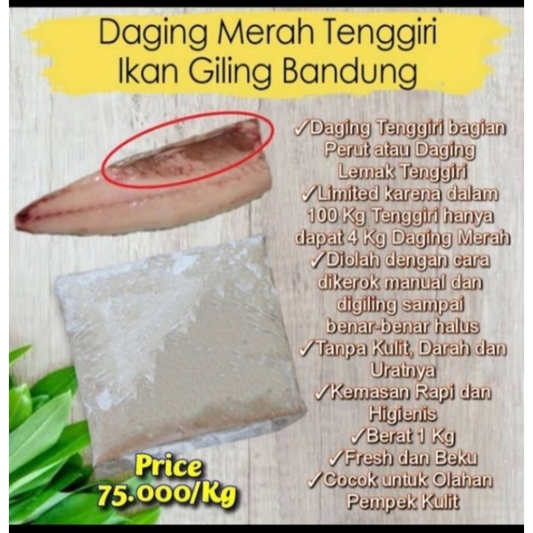 Jual Dm Daging Merah Ikan Tenggiri Kemasan Kg Shopee Indonesia