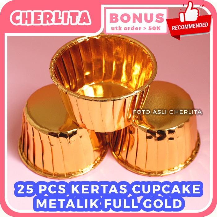 Jual Kertas Cupcake Metalik Muffin Gold Pink Silver Cake Case Kertas