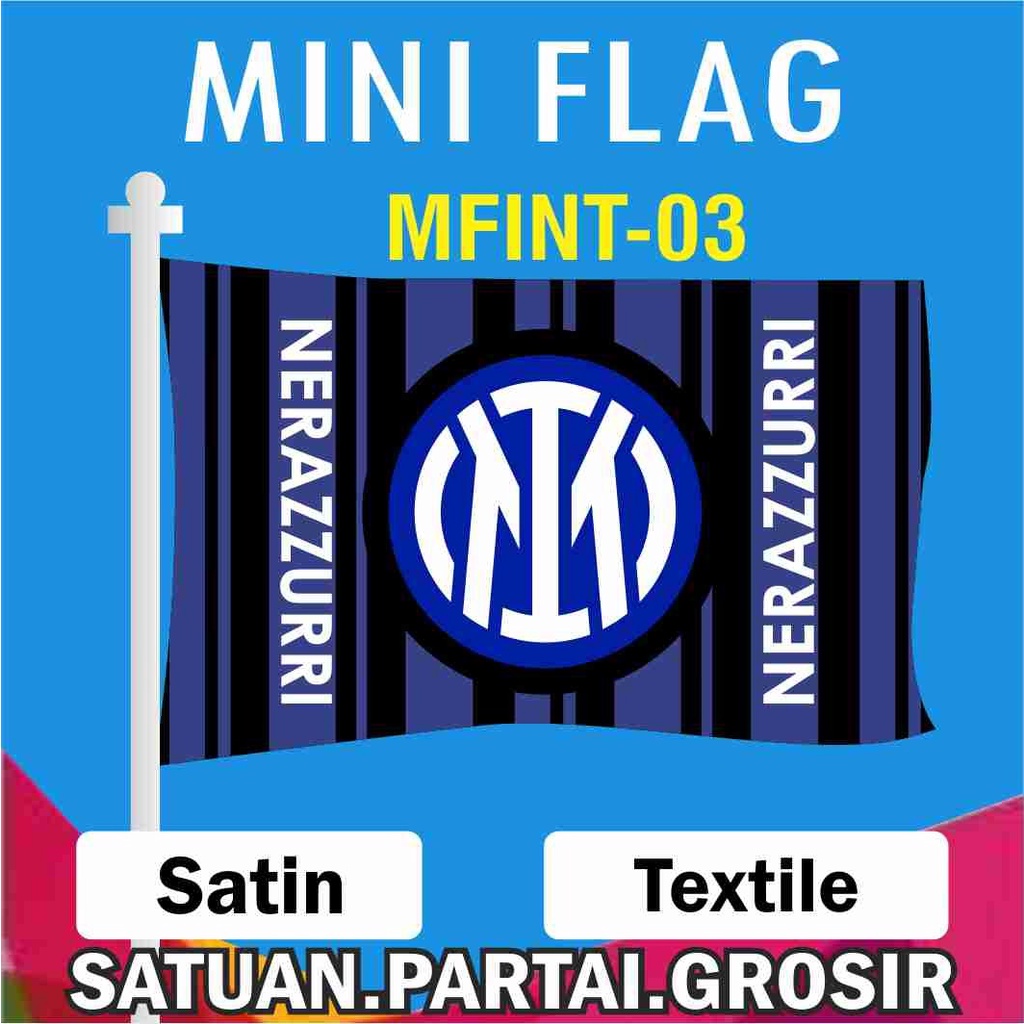 Jual Cetak Mini Flag Nerazzurri Bendera Mini Custom Printing Satuan