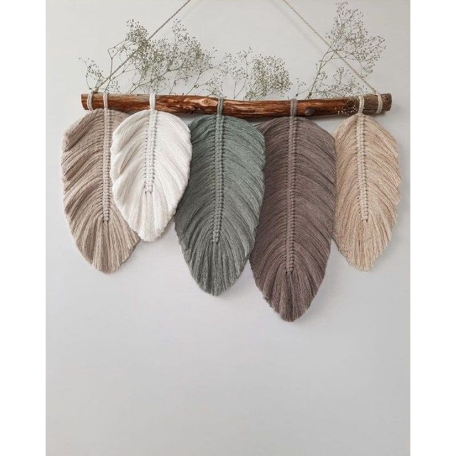 Jual Hiasan Dinding Macrame Bentuk Daun Wall Hanging Macrame Dekorasi